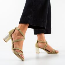 Sandale cu toc Kino Aurii
