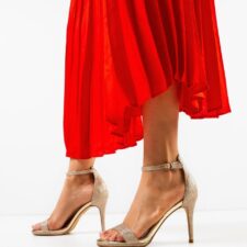 Sandale cu toc Krijo Aurii