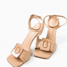 Sandale cu toc Lanb Bej