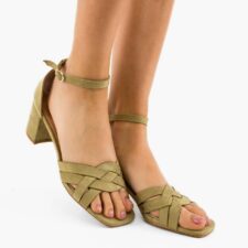 Sandale cu toc Larson Verzi