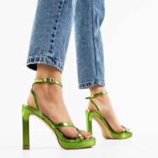 Sandale cu toc Lelesa Verzi