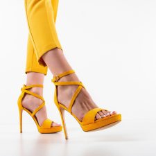 Sandale cu toc Lijo Galbene