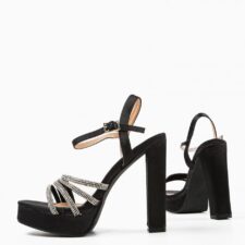 Sandale cu toc Lisbeth Negre