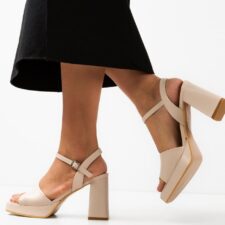 Sandale cu toc Lucineh Bej
