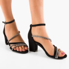 Sandale cu toc Lynia Negre