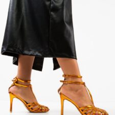 Sandale cu toc Macias Portocalii