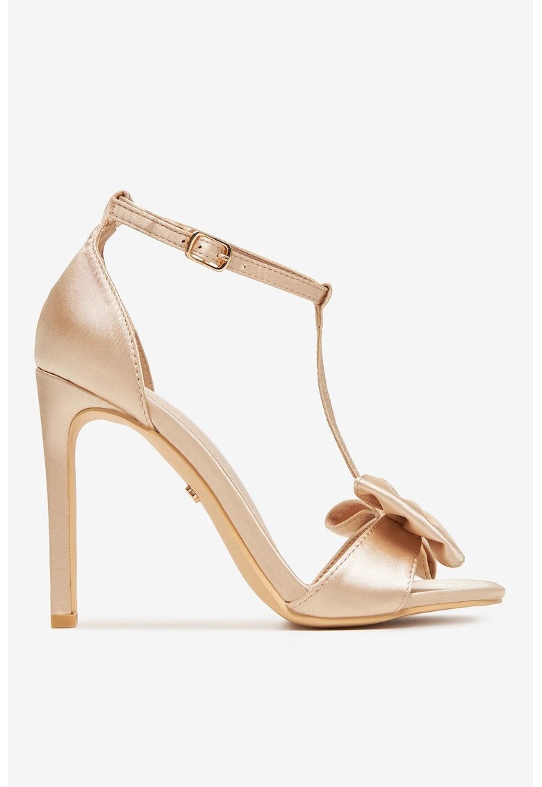 Sandale cu toc Material Textil - Culoare Bej 1 Sandale cu toc  Material Textil - Culoare Bej