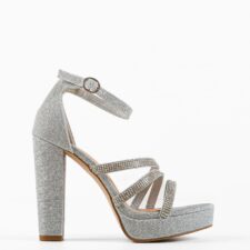 Sandale cu toc Mikol Argintii