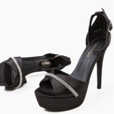 Sandale cu toc Miriam Negre