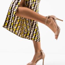 Sandale cu toc Moroilo Bej