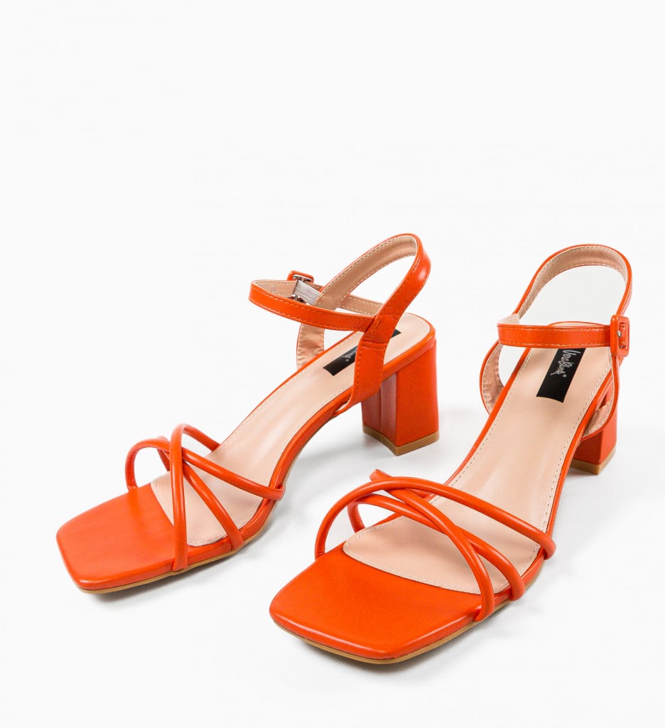 Sandale cu toc Mpho Portocalii 1 Sandale cu toc Mpho Portocalii