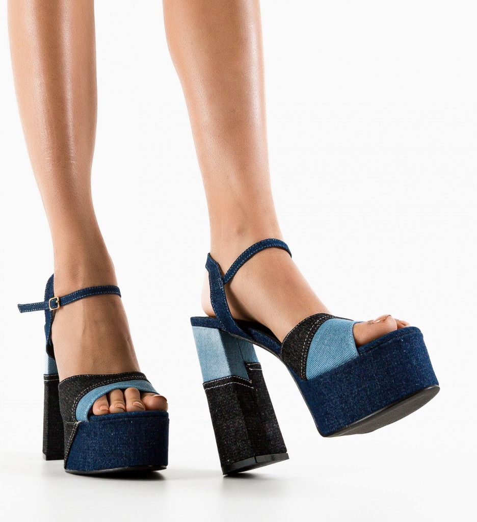 Sandale cu toc Myrat Bleumarin 1 Sandale cu toc Myrat Bleumarin