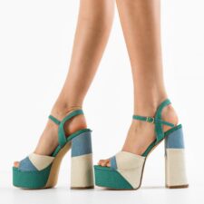 Sandale cu toc Myrat Verzi