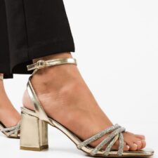 Sandale cu toc Nelson Aurii
