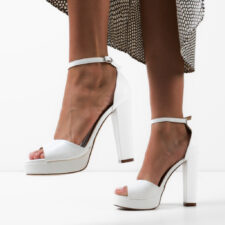 Sandale cu toc Nila Albi