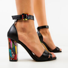 Sandale cu toc Oligno Negre 2