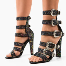 Sandale cu toc Paget Negre