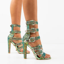 Sandale cu toc Paget Turcoaz