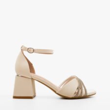 Sandale cu toc Pakka Albe