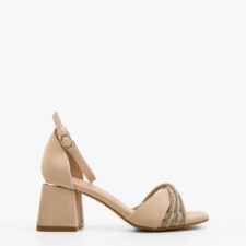 Sandale cu toc Pakka Bej