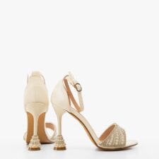 Sandale cu toc Peralo Albe