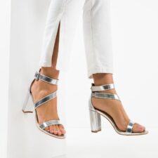 Sandale cu toc Philiber Argintii