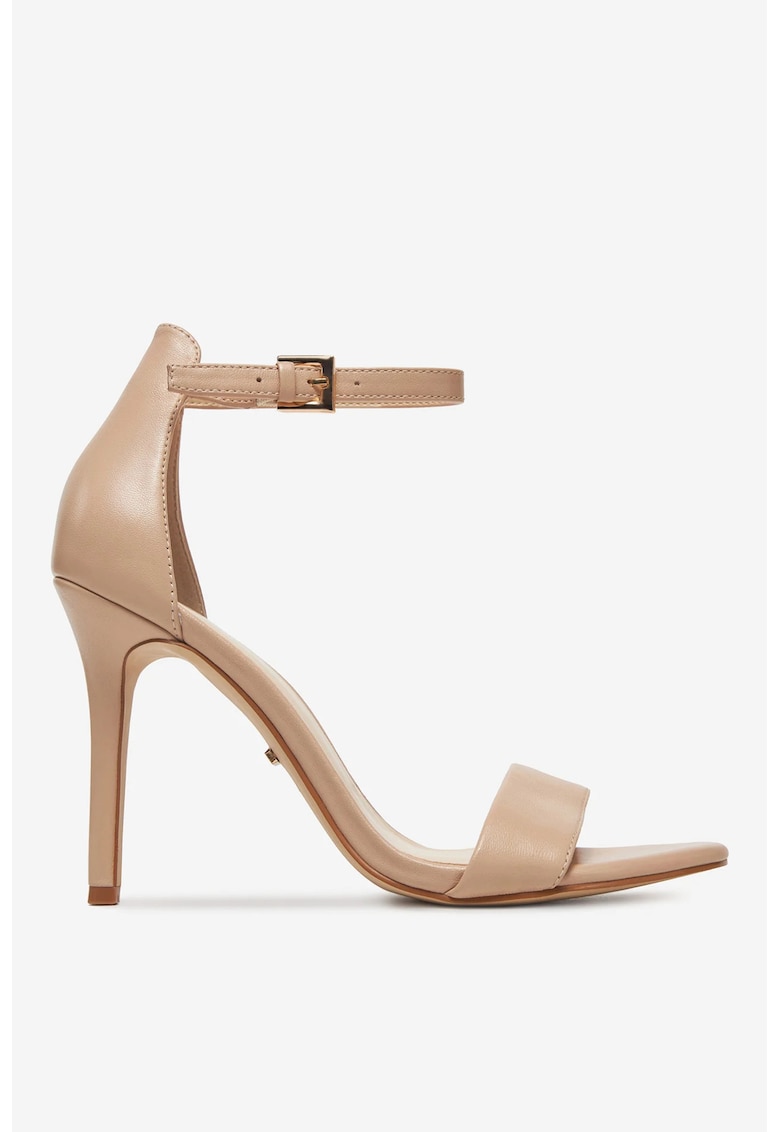 Sandale cu toc Piele naturala - Bej 1 Sandale cu toc  Piele naturala - Bej