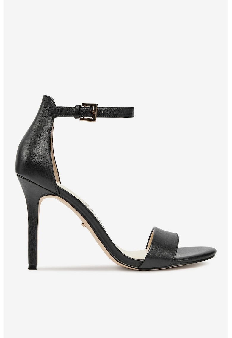 Sandale cu toc Piele naturala - Negru 1 Sandale cu toc  Piele naturala - Negru