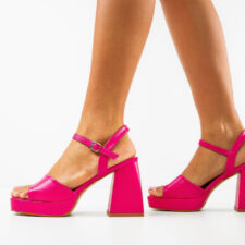 Sandale cu toc Plamen Fuchsia