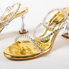 Sandale cu toc Plum Aurii