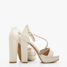 Sandale cu toc Poppy Albe