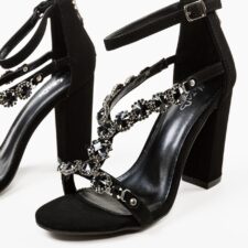 Sandale cu toc Prykot Negre