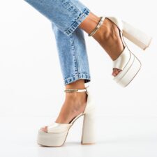 Sandale cu toc Pugh Bej