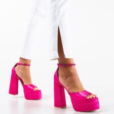 Sandale cu toc Pugh Fuchsia