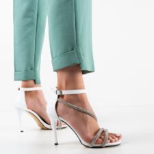 Sandale cu toc Queen Albe