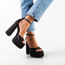 Sandale cu toc Ramnikean Negre