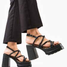 Sandale cu toc Rarab Negre