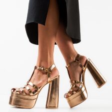 Sandale cu toc Rio Aurii