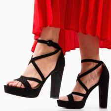 Sandale cu toc Ross Negre