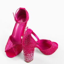 Sandale cu toc Rubyna Fuchsia