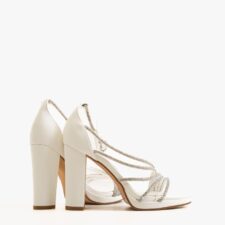 Sandale cu toc Saforia Albe