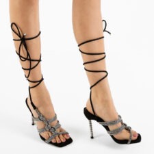 Sandale cu toc Saska Negre