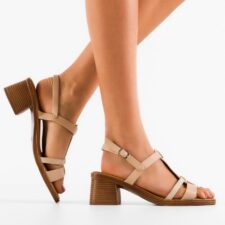 Sandale cu toc Sevyn Bej