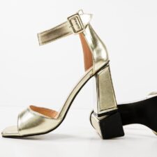 Sandale cu toc Shanthi Aurii