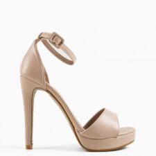 Sandale cu toc Shields Bej