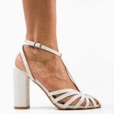 Sandale cu toc Shila Albe