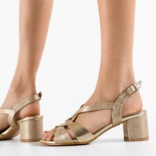 Sandale cu toc Silvan Aurii