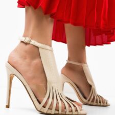 Sandale cu toc Silvia Bej