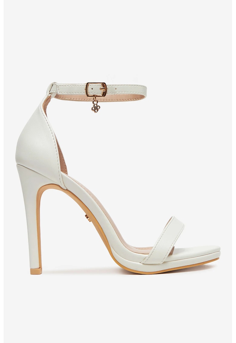 Sandale cu toc Sintetic - Alb - 1 Sandale cu toc  Sintetic - Alb