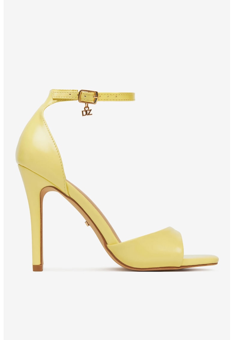 Sandale cu toc Sintetic - Galben 1 Sandale cu toc  Sintetic - Galben